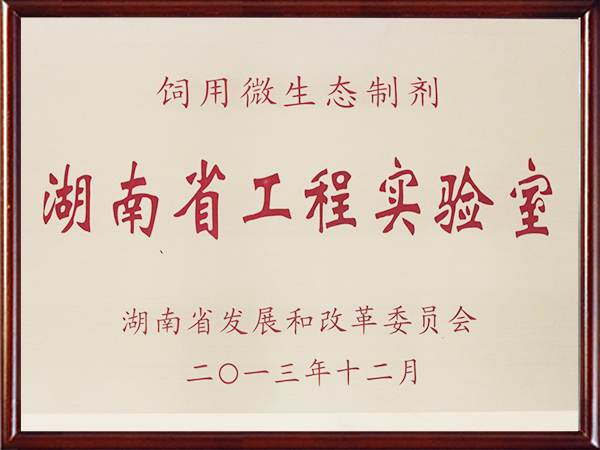 饲用微生态制剂湖南省工程实验室-2013年12月